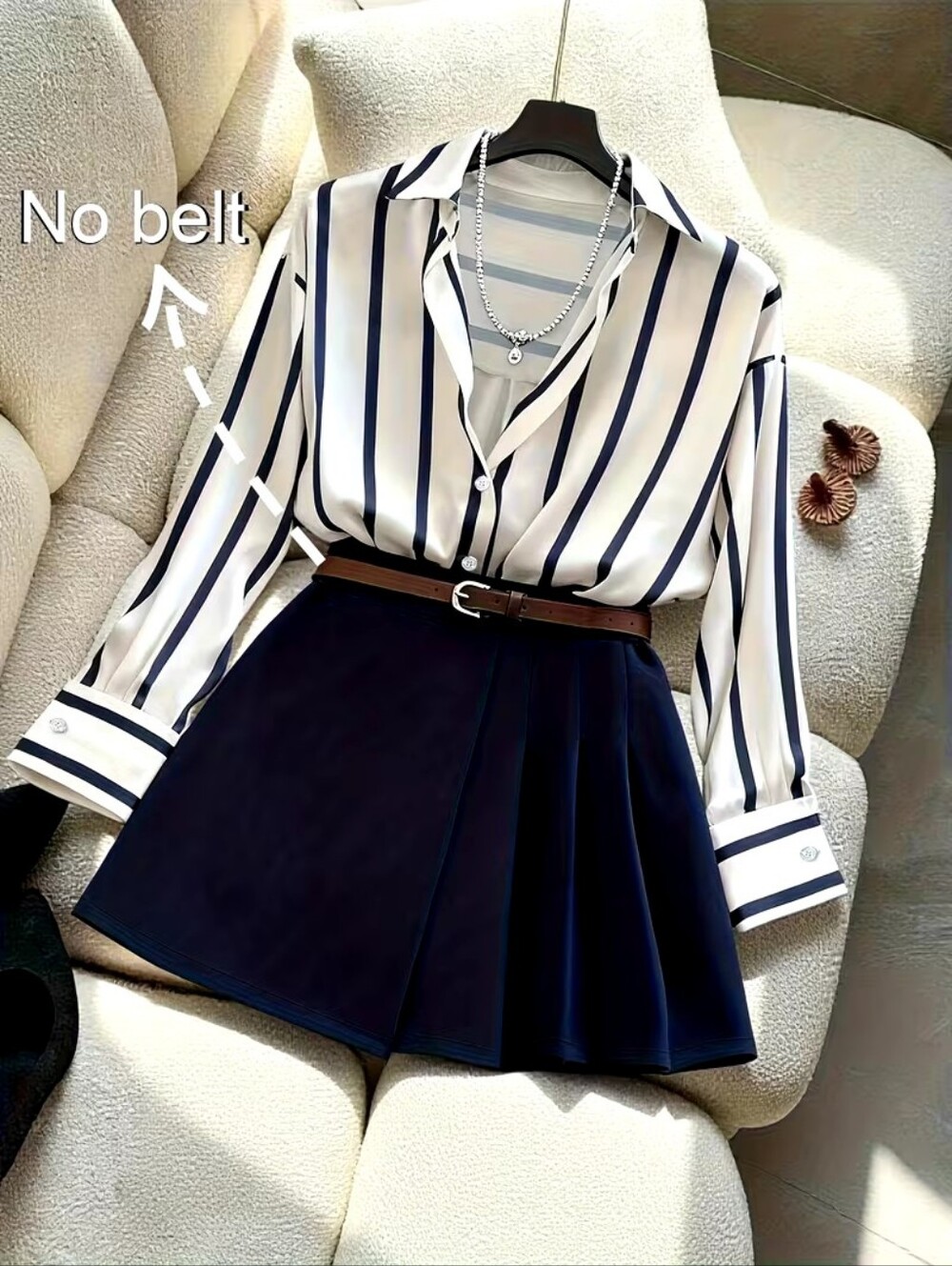 Classic Navy Pleated Mini Skirt - & Blouse Navy